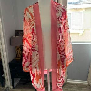 Ann Taylor Women Tropical Open Kimono Size M/L